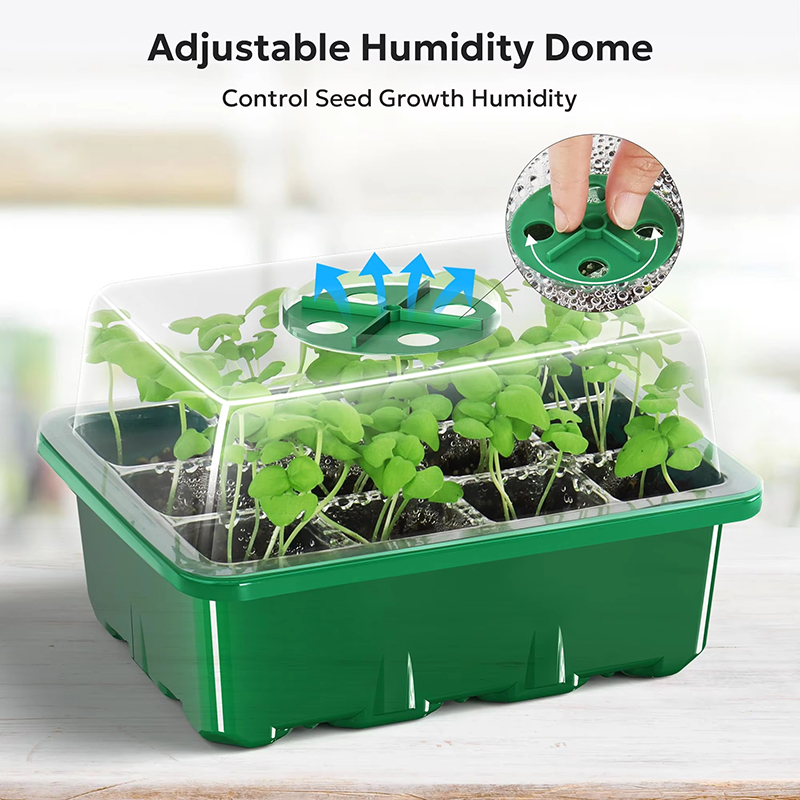 Propagation Tray Dome - 12Grids Seedling Trays Seed Starter Kit
