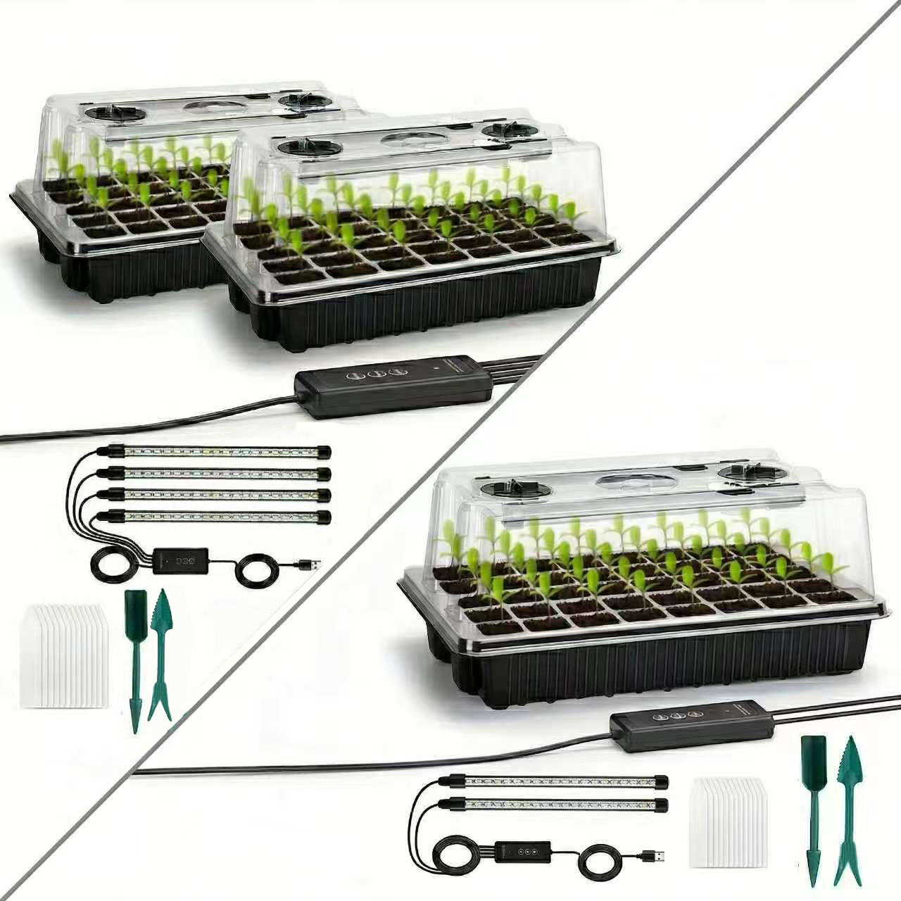 Propagation Tray Dome - 40/Cell Seed Starter Kit with Grow