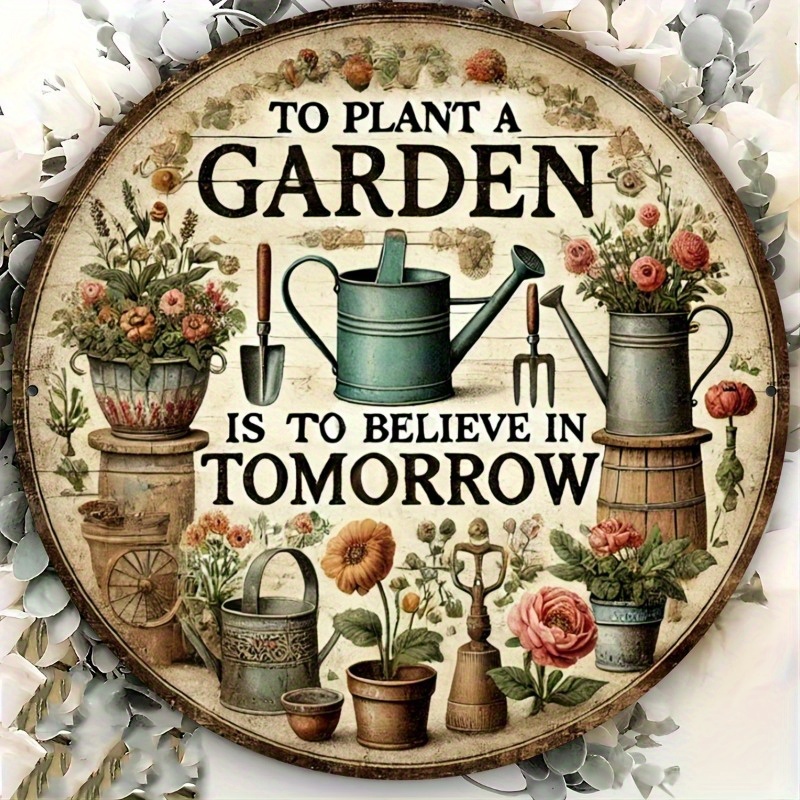 Gardening Tools For Home - 2D Flat, Rustic Farmhouse Wooden Garden
