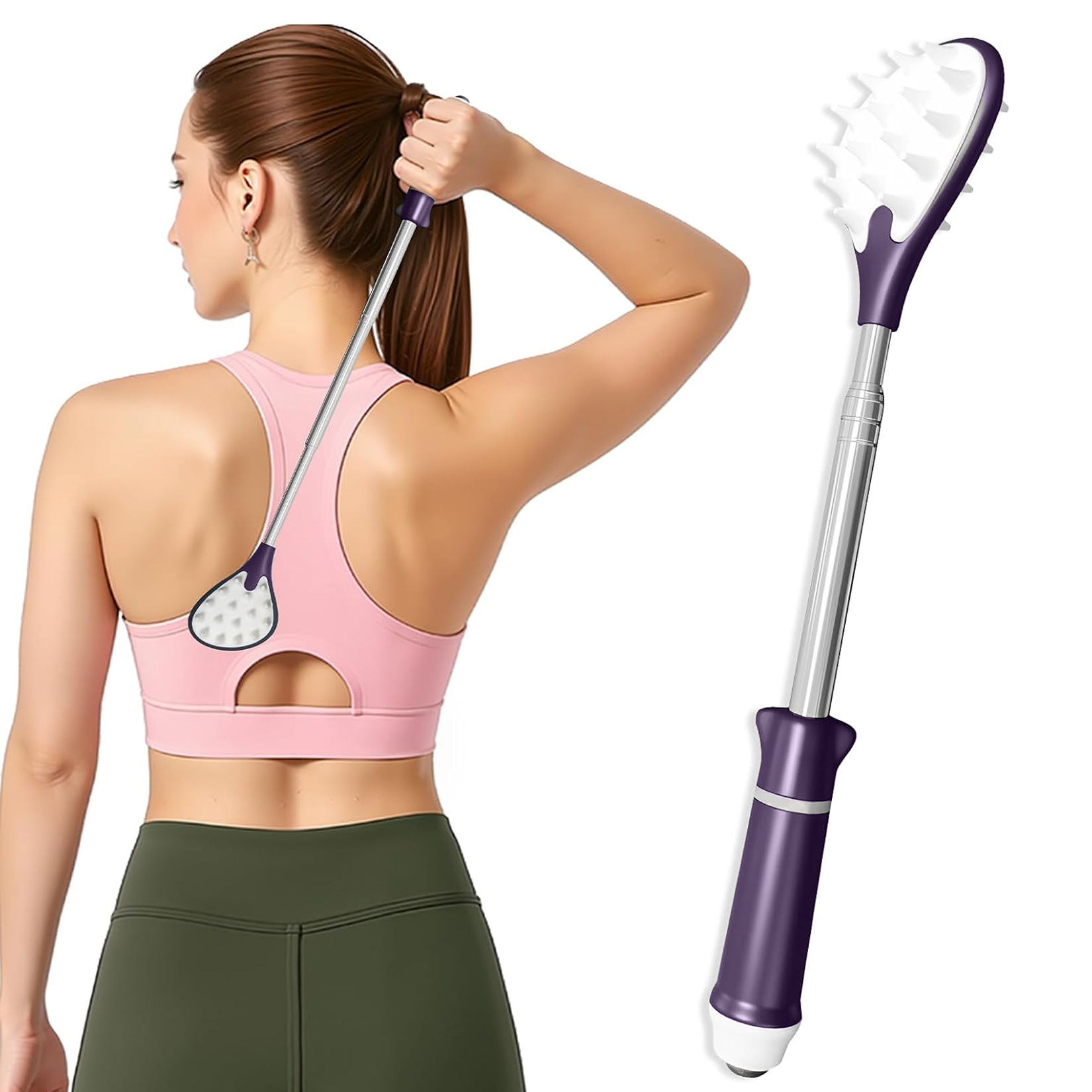 Gardening Tools Long Handle - Back Scratcher With Massage Ball Telescoping