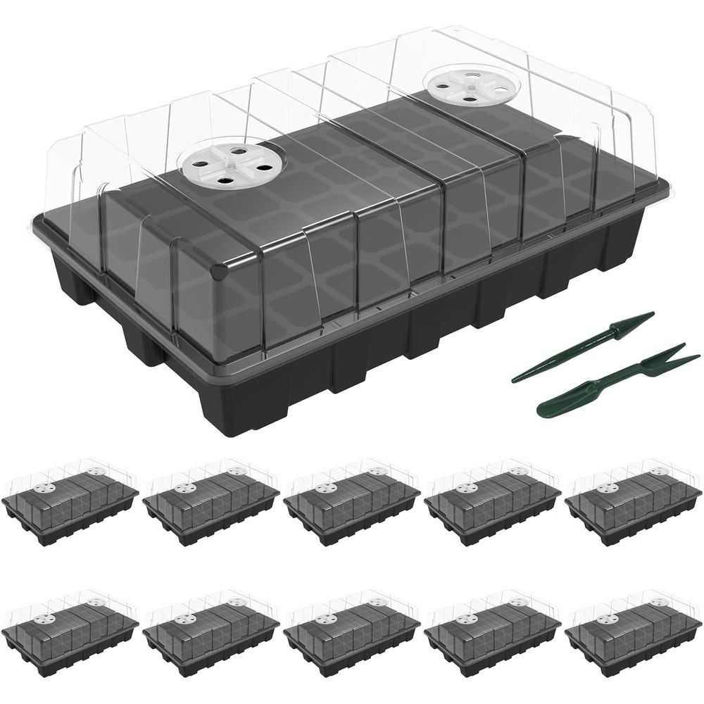 Propagation Tray Dome - 10-Set Garden Propagator Set, Seed Tray
