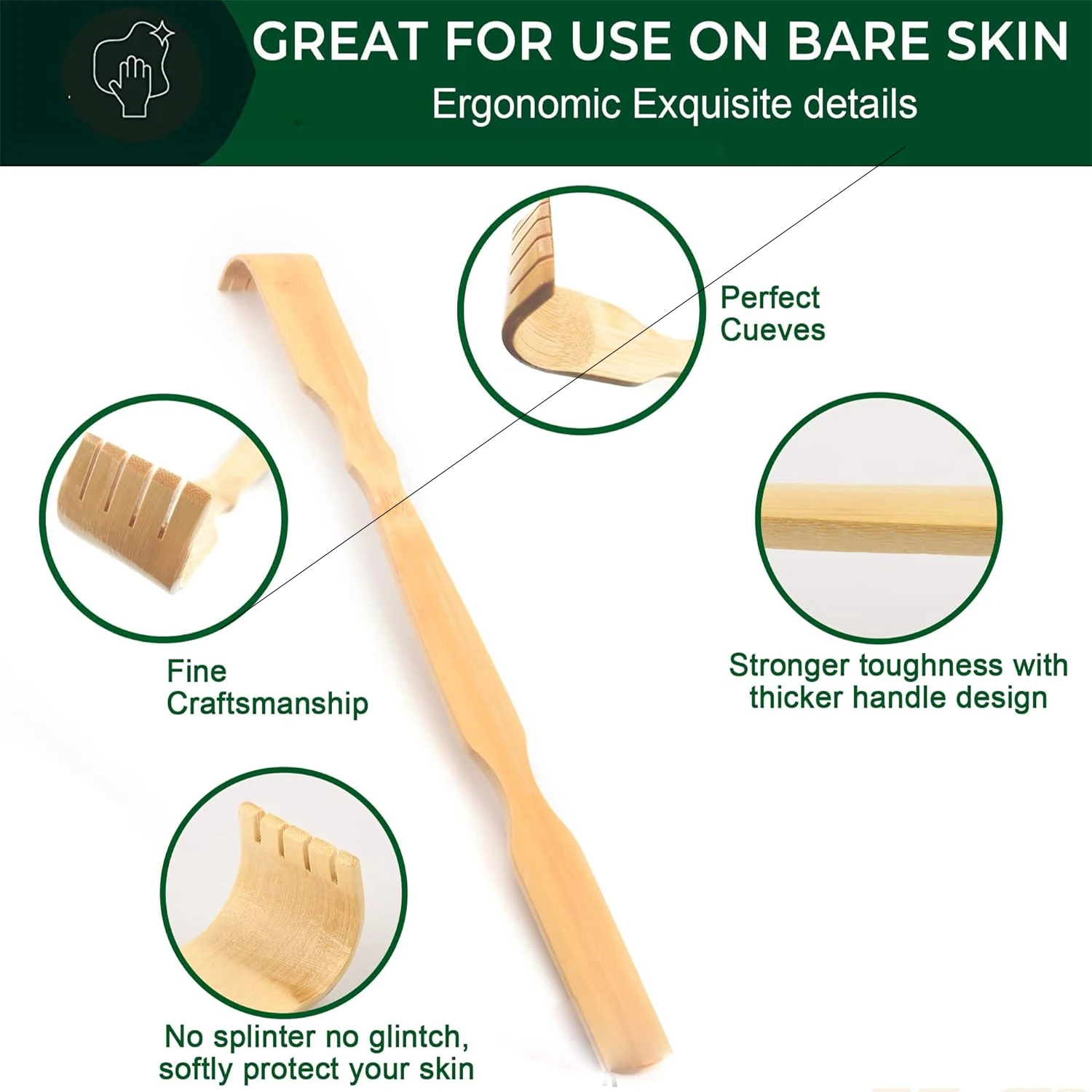Bamboo Back Scratcher – 100% N - Gardening Tools Long Handle review and price