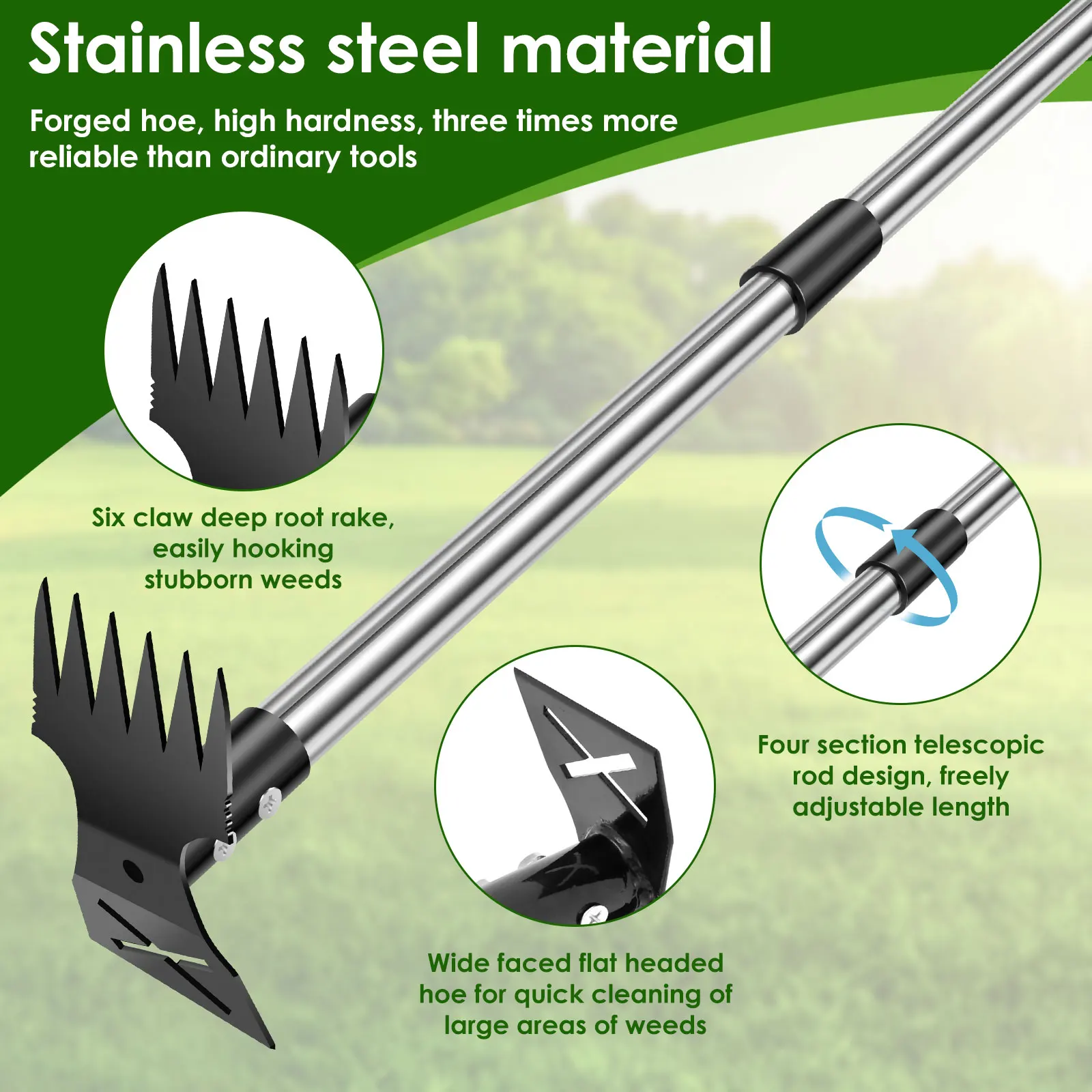 Garden Thatch Rake Stainless S - Weed Puller review and price