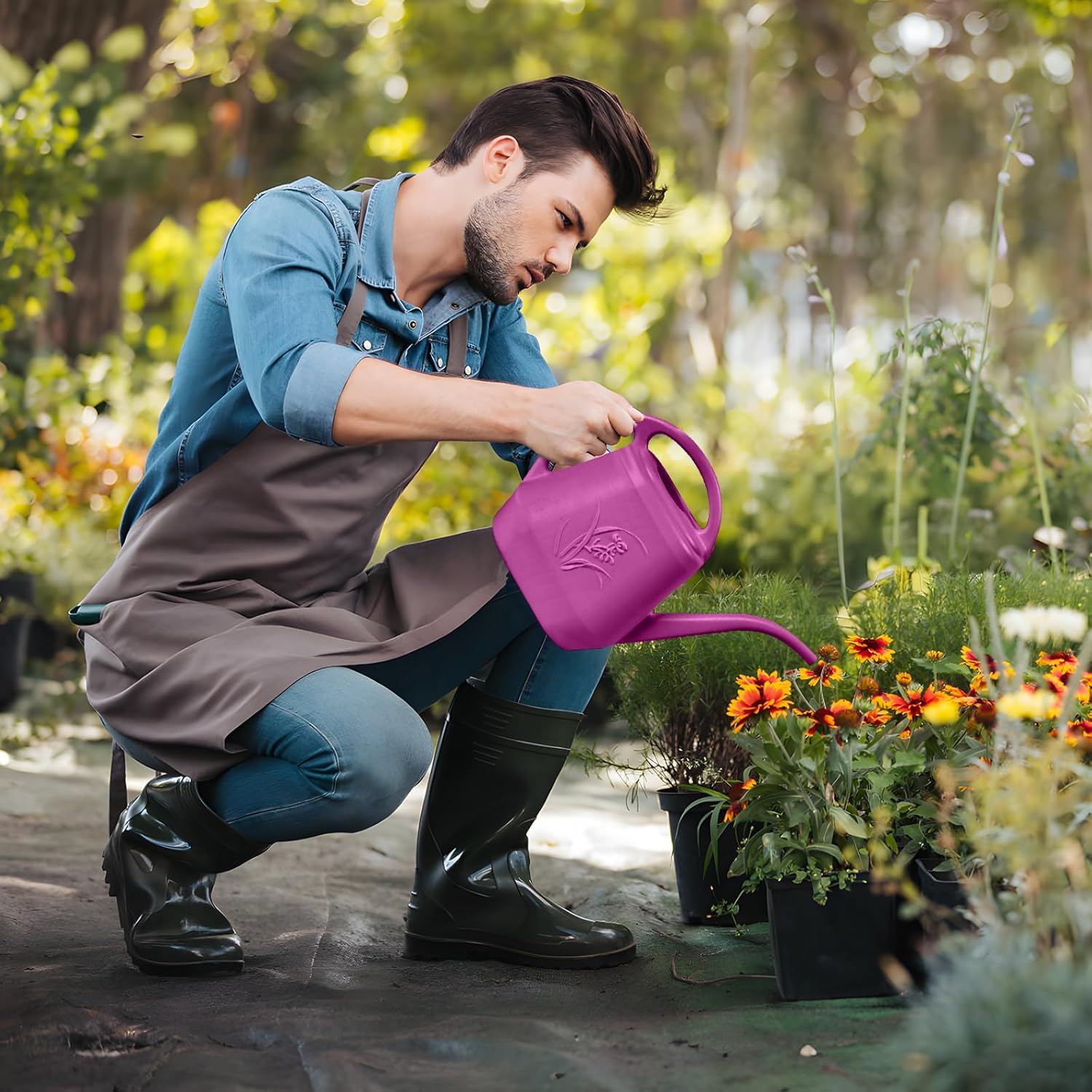 Plastic Watering Can 1 Gallon  - Watering Can Long Spout review and price