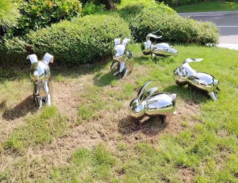 Stainless steel rabbit sculptu - Gardening Tools Sketch review and price