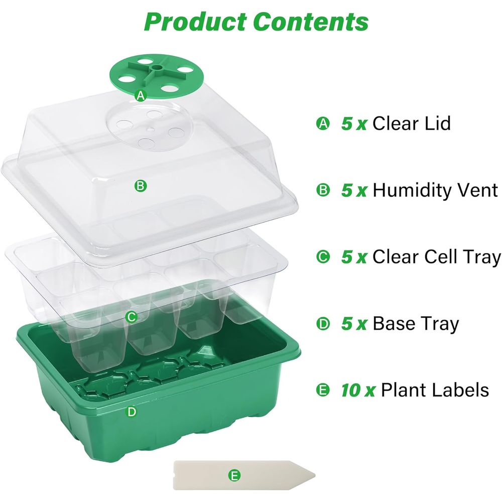 5-Pack Seed Starter Trays, See - Propagation Tray Dome review and price
