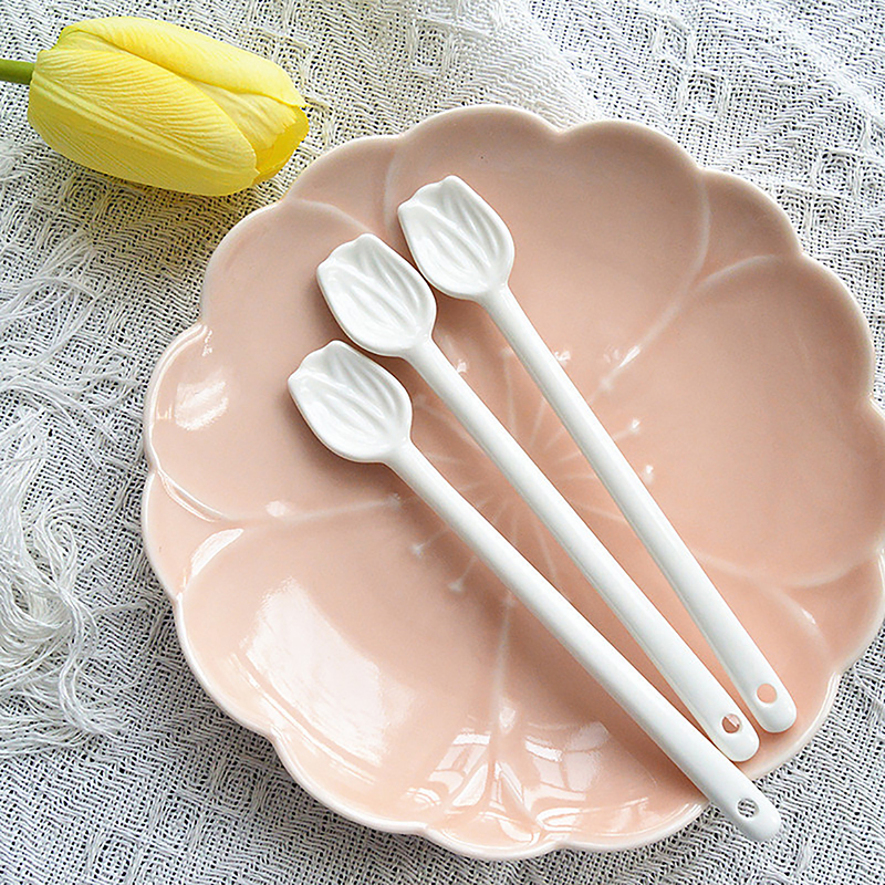 1PC Tulip Ceramic Coffee Spoon - Gardening Tools Long Handle review and price
