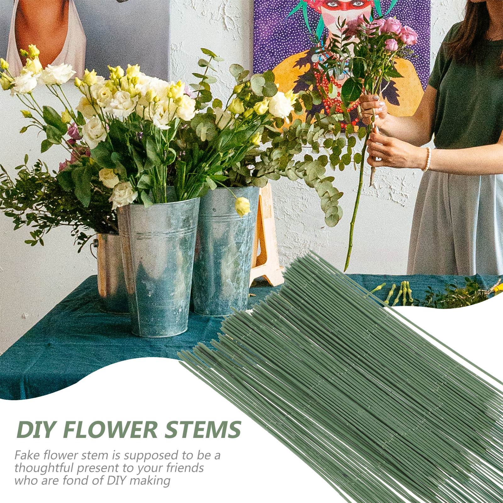 100Pcs Artificial Flower Stems - Gardening Tools For Home review and price