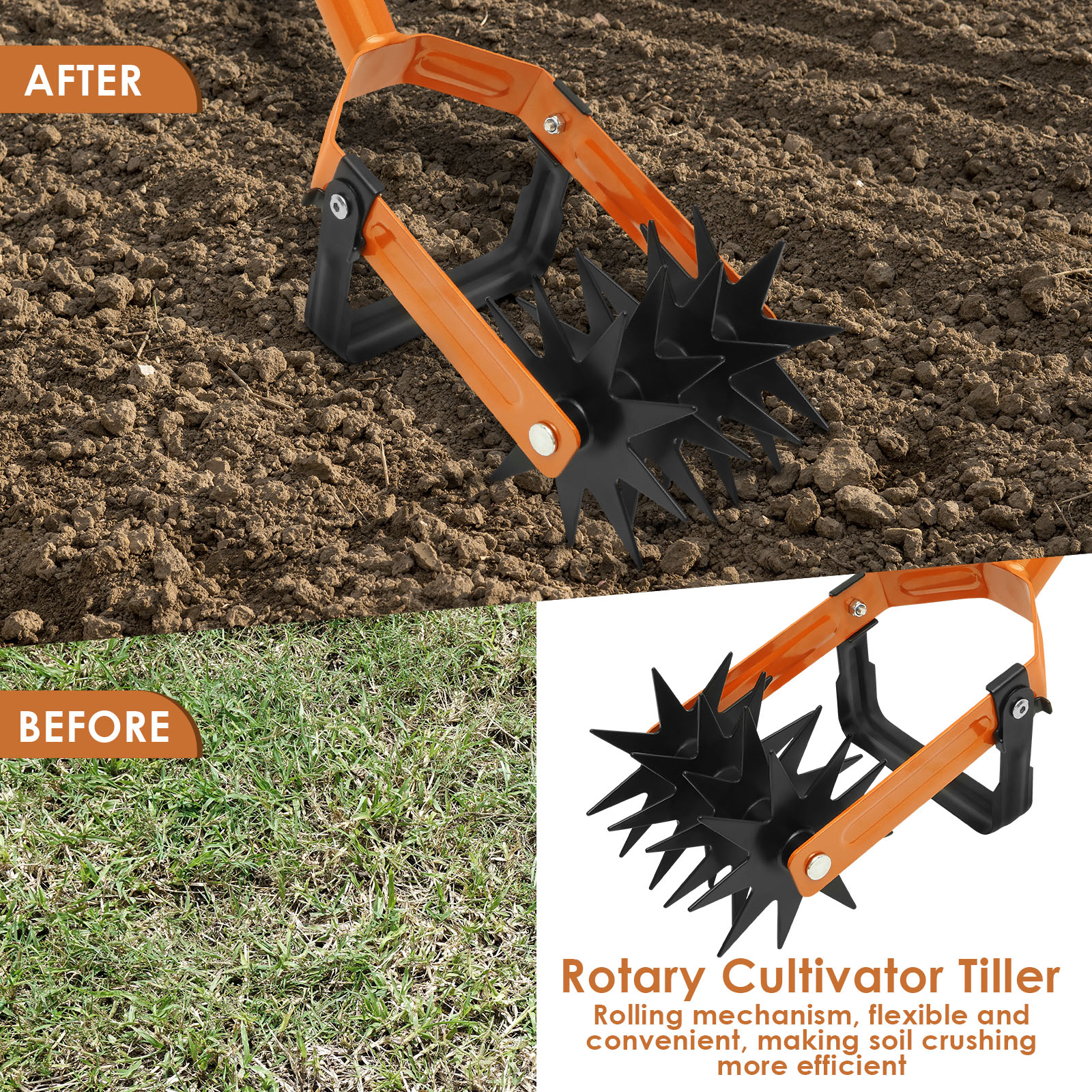 New 2-in-1Tiller Tool Stainles - Gardening Tools Long Handle review and price