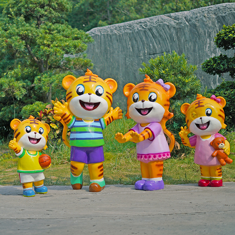 Fiberglass cartoon tiger, scul - Gardening Tools Sketch review and price