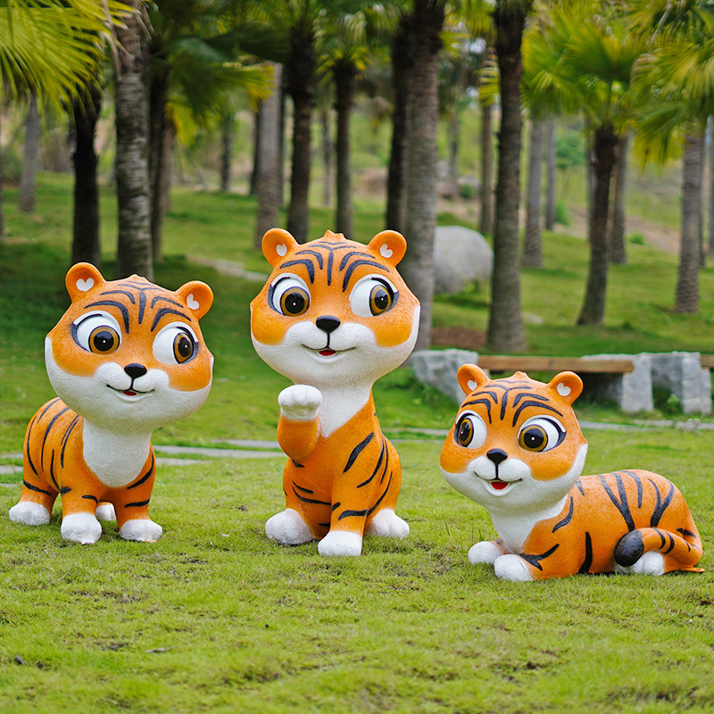 Fiberglass cartoon tiger, scul - Gardening Tools Sketch review and price
